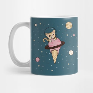 Space Cat with Ice Cream Cone Mug